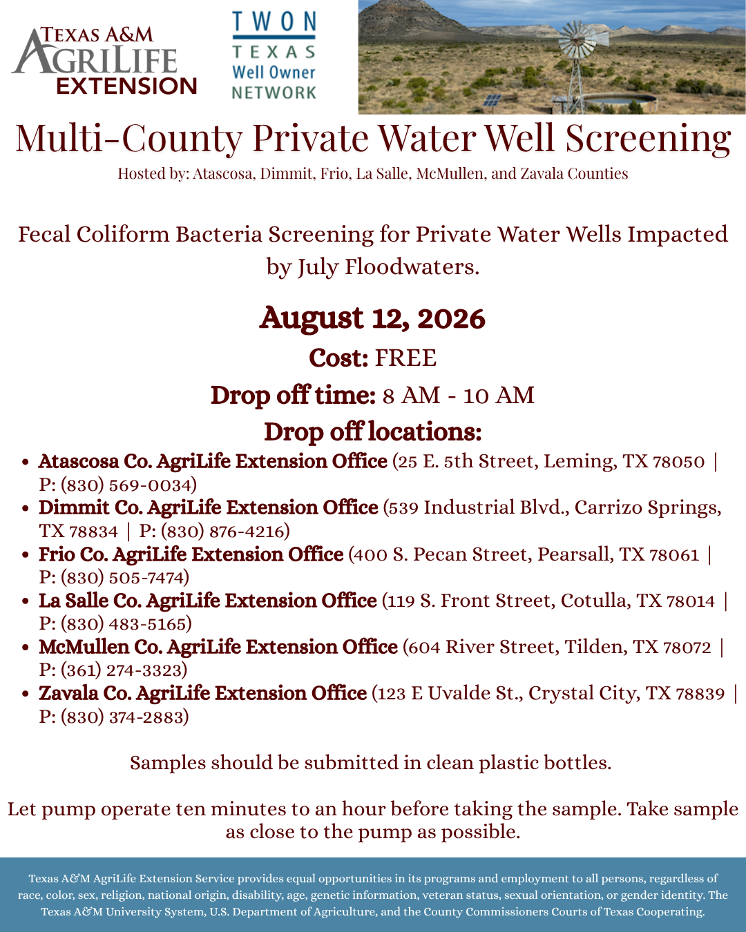 Multi-County Private Water Well Screening